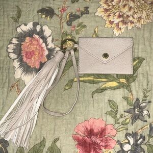 Steve Madden cream colored Tassel Wristlet Card Holder